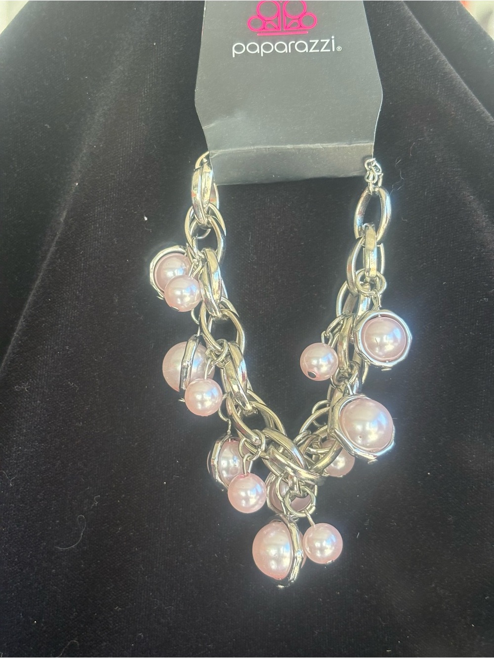 Paparazzi Pink Pearl Charm Statement Bracelet
